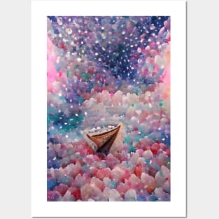 Sailing through a sea of diamonds Posters and Art